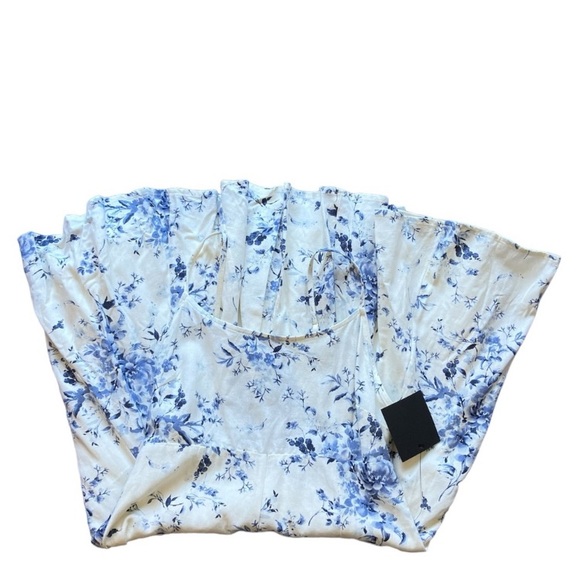 Lulus White and Blue Linen Mini Sundress size M - Picture 6 of 7